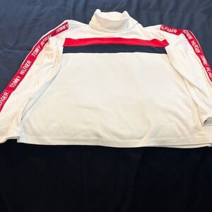 Tommy Hilfiger White and Red Sweater